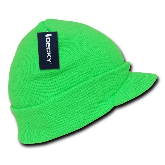 1 Dozen Decky Neon Gi Beanies Caps Hats Visor Ski Skull Snowboard Wholesale