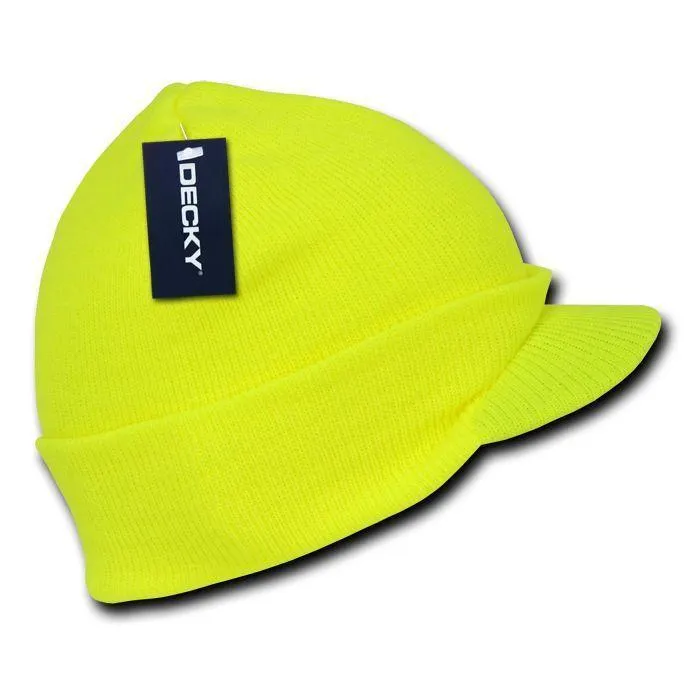 1 Dozen Decky Neon Gi Beanies Caps Hats Visor Ski Skull Snowboard Wholesale