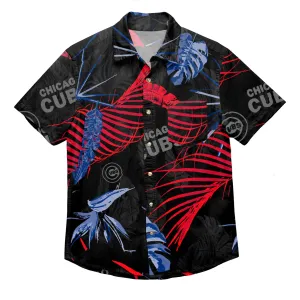 Chicago Cubs MLB Mens Neon Palm Button Up Shirt