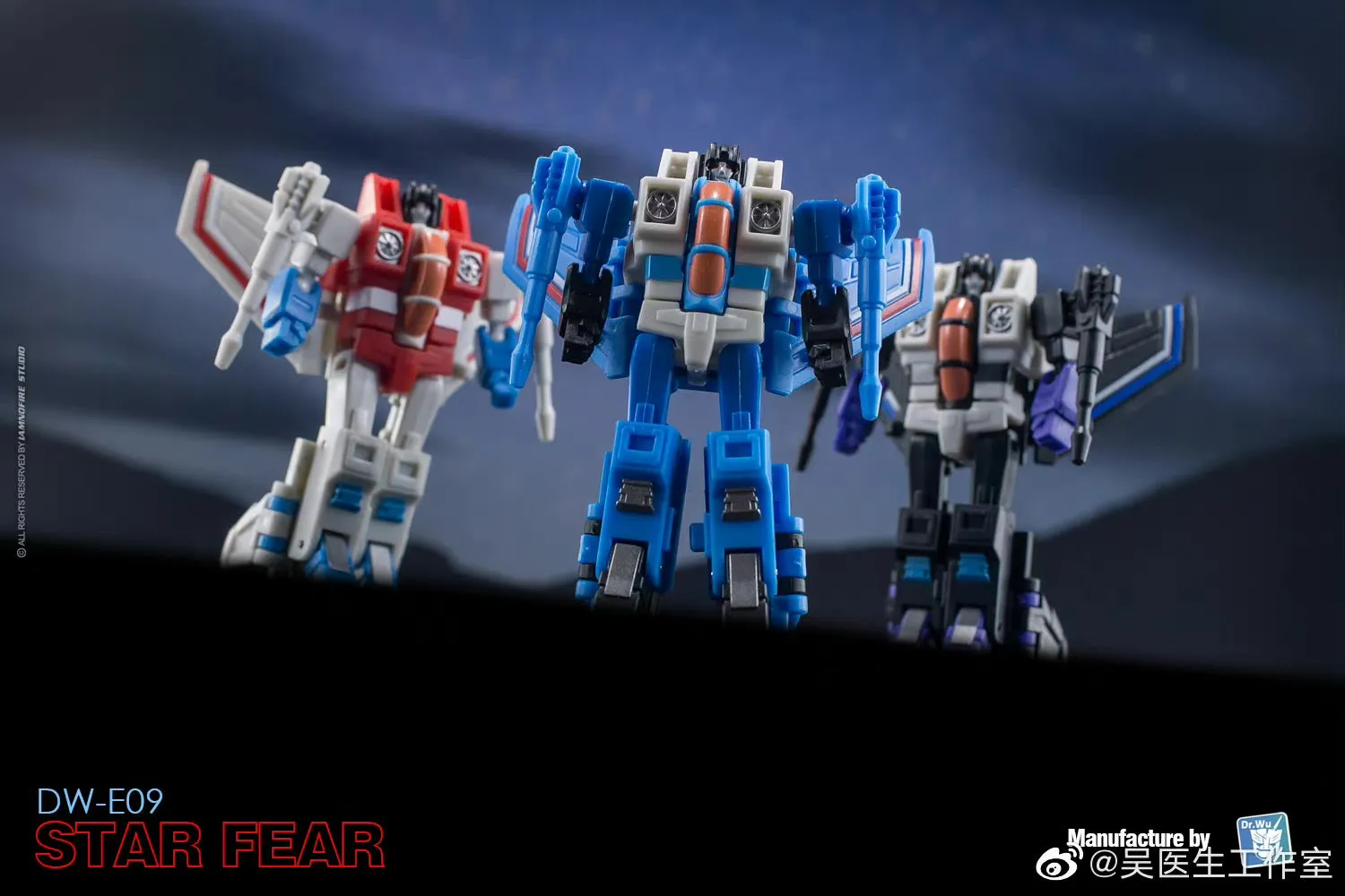 Dr.Wu & Mechanic Studio Extreme Warfare DW-E15 Dark Sky (Skywarp) / DW-E16 Sound Master (Blaster) Legends Class (Core Class) fit to Earthrise Titan Class 2 in 1 set 6cm / 4.6"
