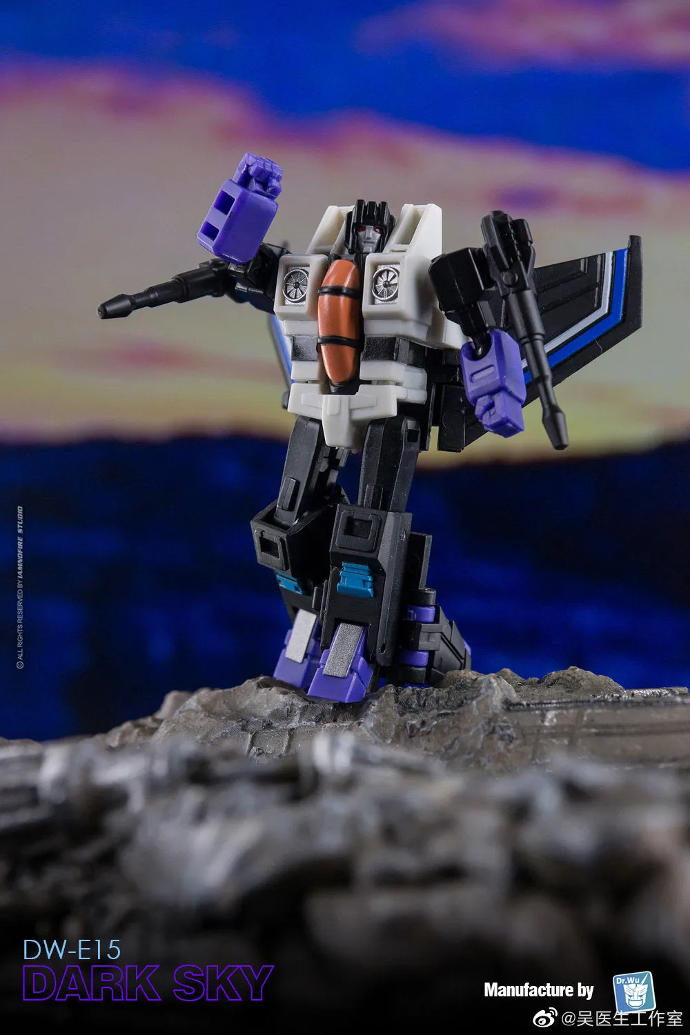 Dr.Wu & Mechanic Studio Extreme Warfare DW-E15 Dark Sky (Skywarp) / DW-E16 Sound Master (Blaster) Legends Class (Core Class) fit to Earthrise Titan Class 2 in 1 set 6cm / 4.6"