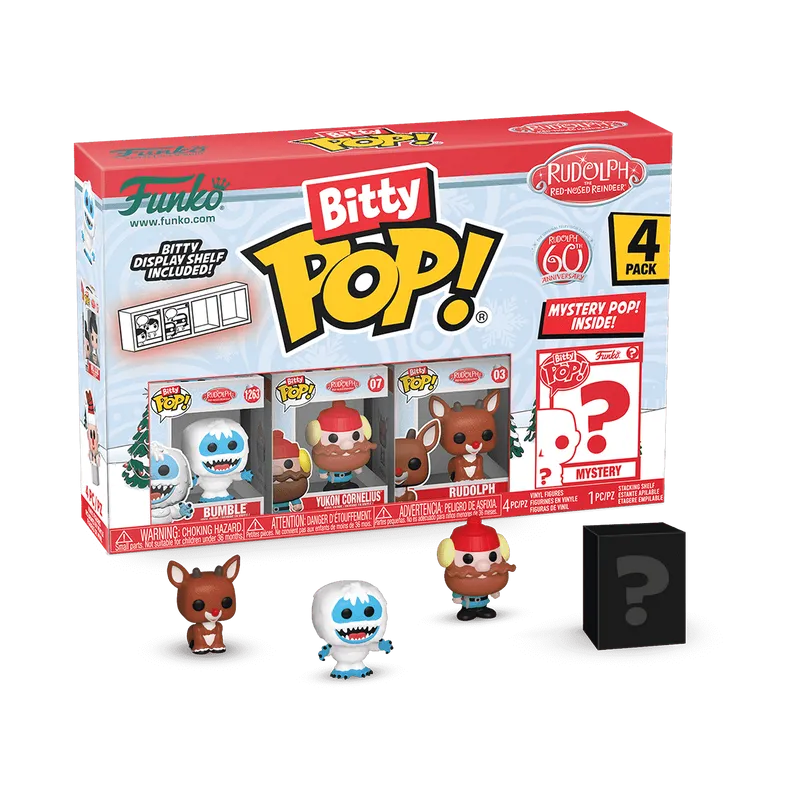 Funko Bitty Pop! Set - Bumble, Yukon Cornelius, & Rudolph with Mystery Pop!
