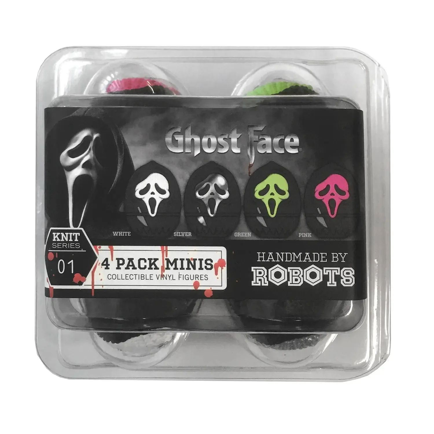 Handmade By Robots Ghost Face 4 Pack Minis Knit Series 6.5cm