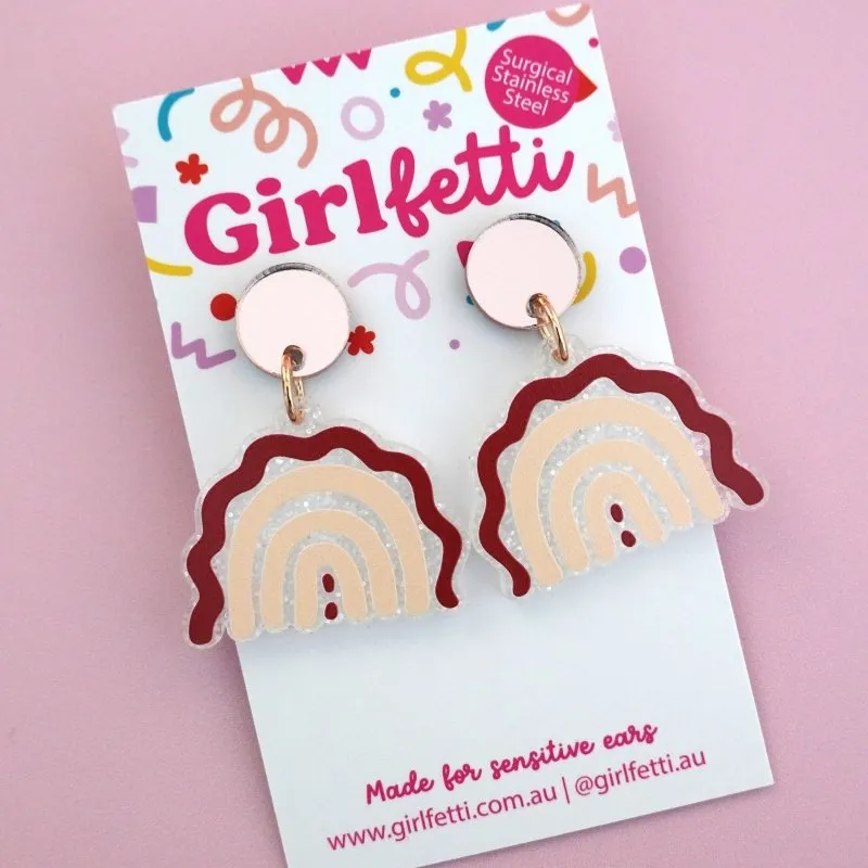 'Happy Days 7' Acrylic Dangle Earrings