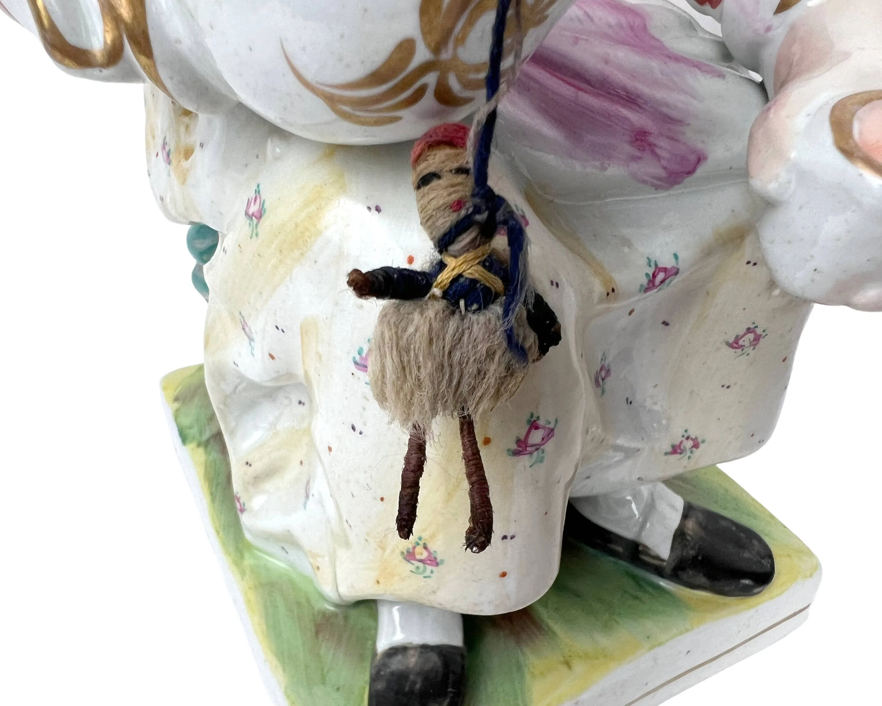 Large Antique Staffordshire Pottery Figures Cobbler Jobson & Wife Nell 19th c 12