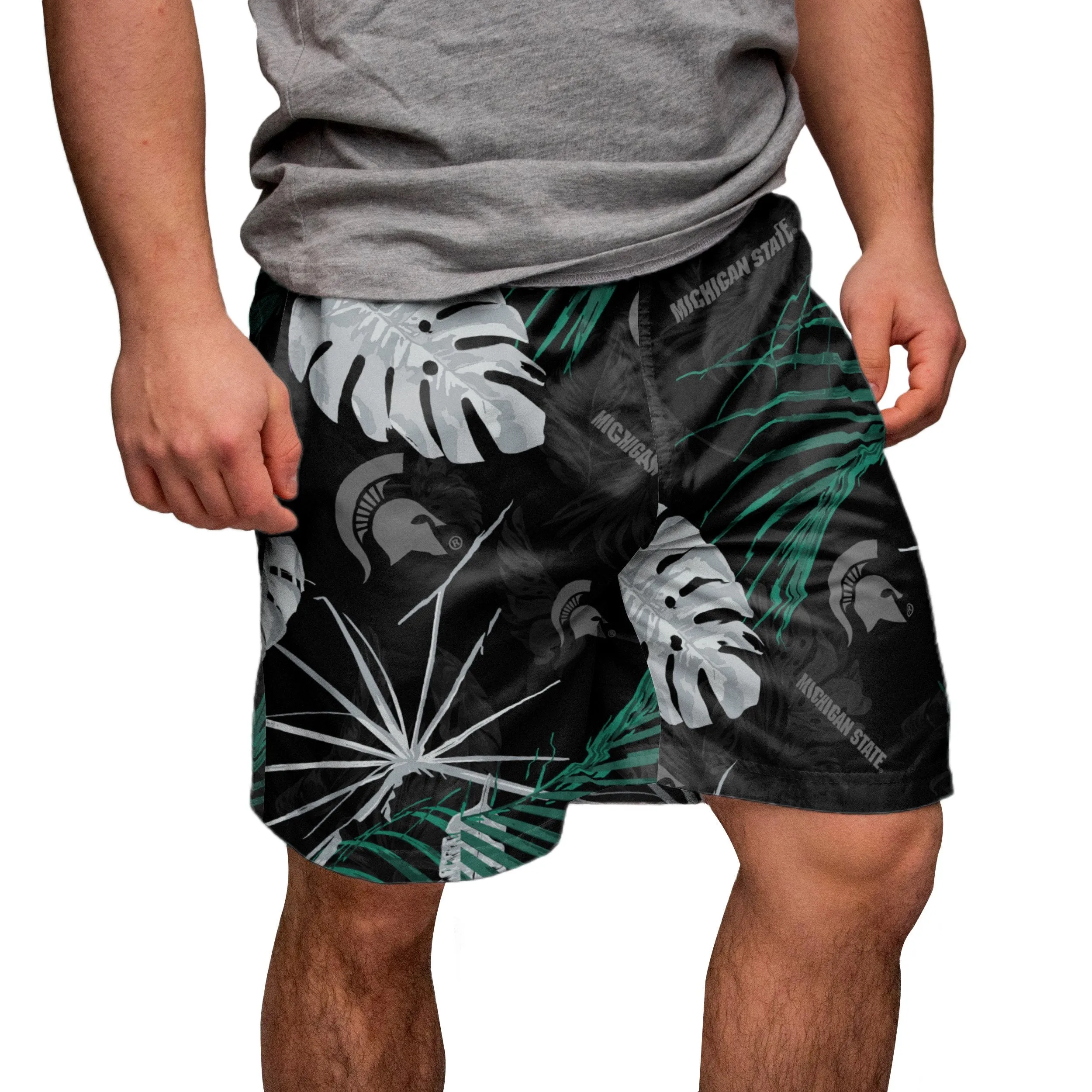 Michigan State Spartans NCAA Mens Neon Palm Shorts