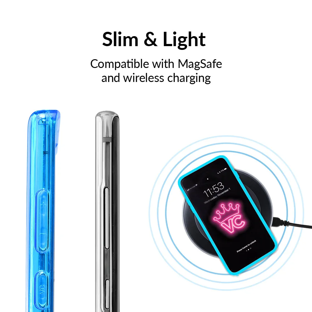 Neon Blue Clear Samsung Case