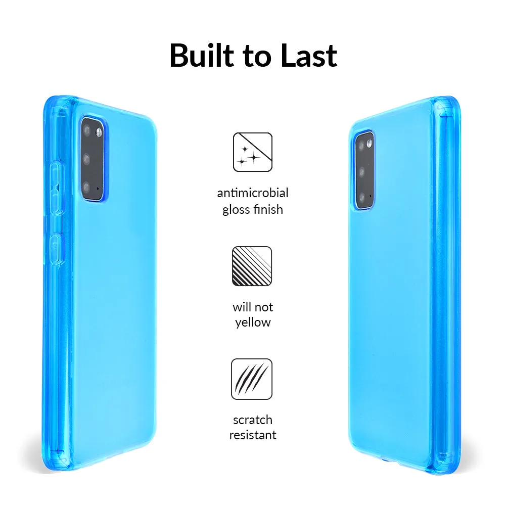 Neon Blue Clear Samsung Case