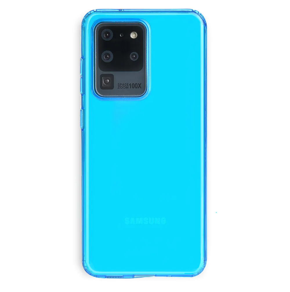 Neon Blue Clear Samsung Case