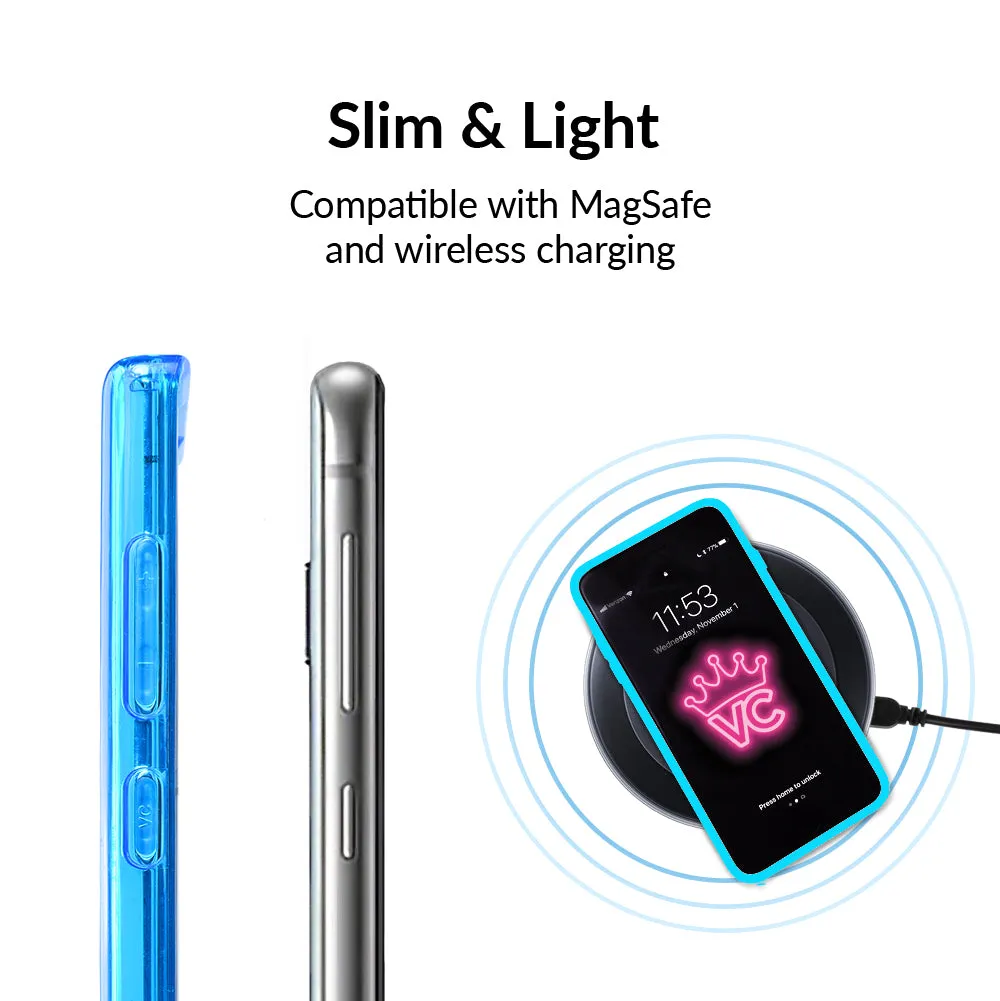 Neon Blue Clear Samsung Case
