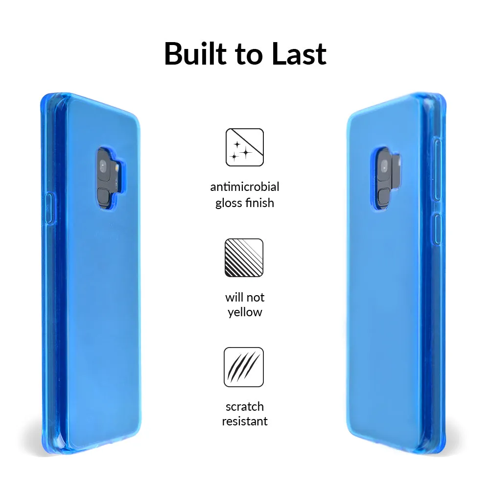 Neon Blue Clear Samsung Case