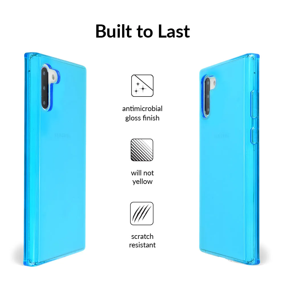 Neon Blue Clear Samsung Case