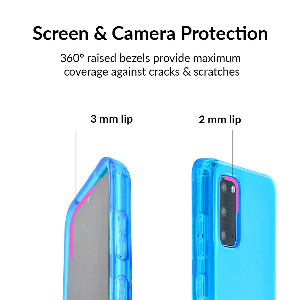 Neon Blue Clear Samsung Case