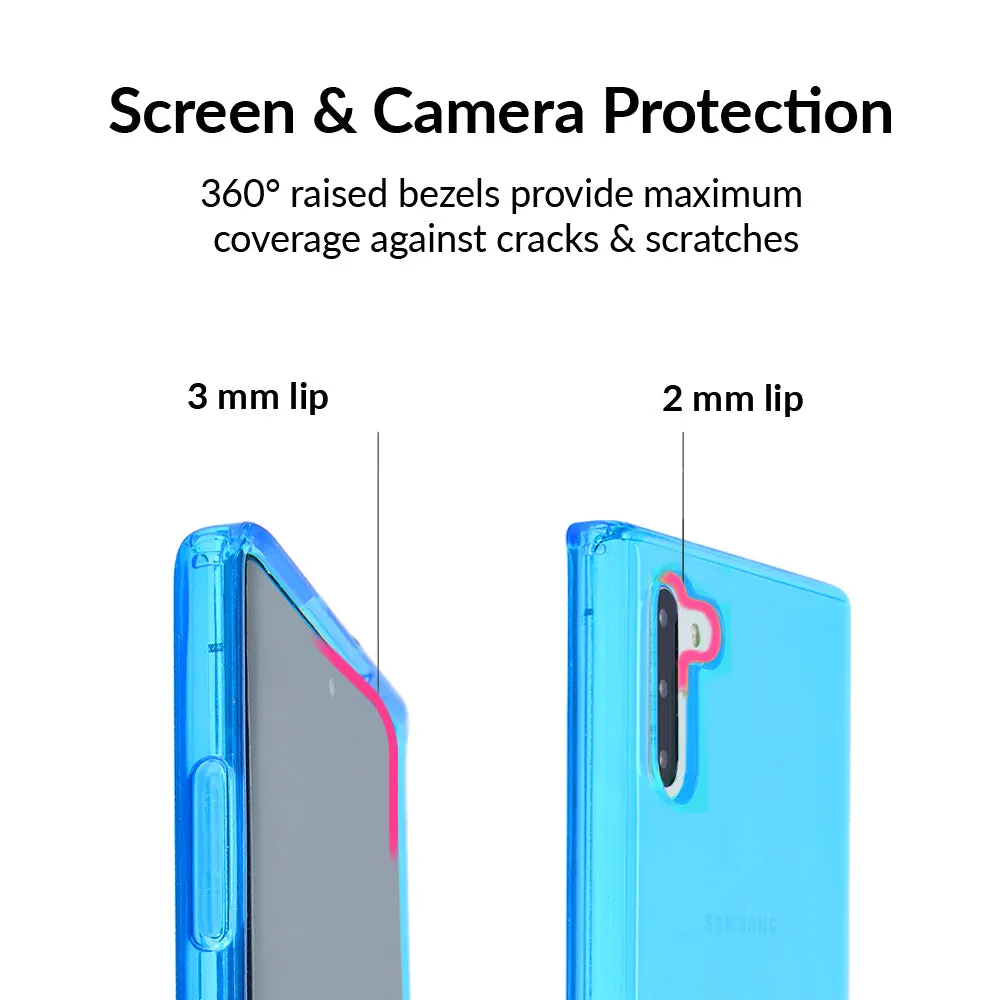 Neon Blue Clear Samsung Case