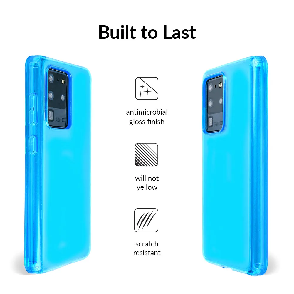 Neon Blue Clear Samsung Case