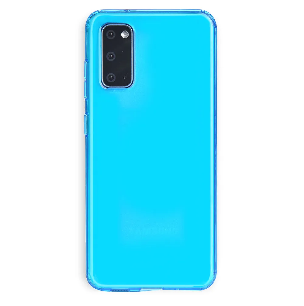 Neon Blue Clear Samsung Case