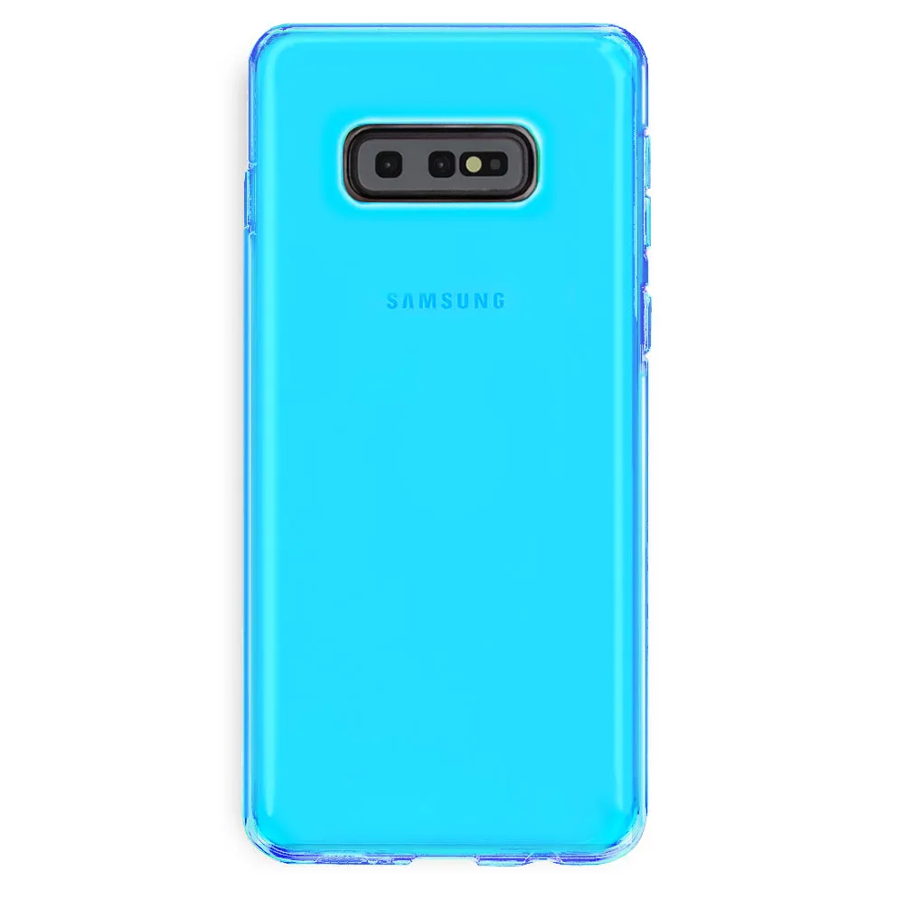 Neon Blue Clear Samsung Case