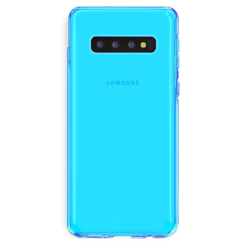Neon Blue Clear Samsung Case