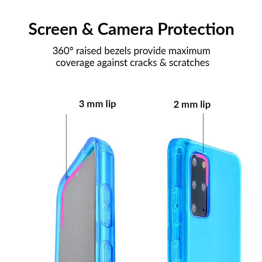 Neon Blue Clear Samsung Case