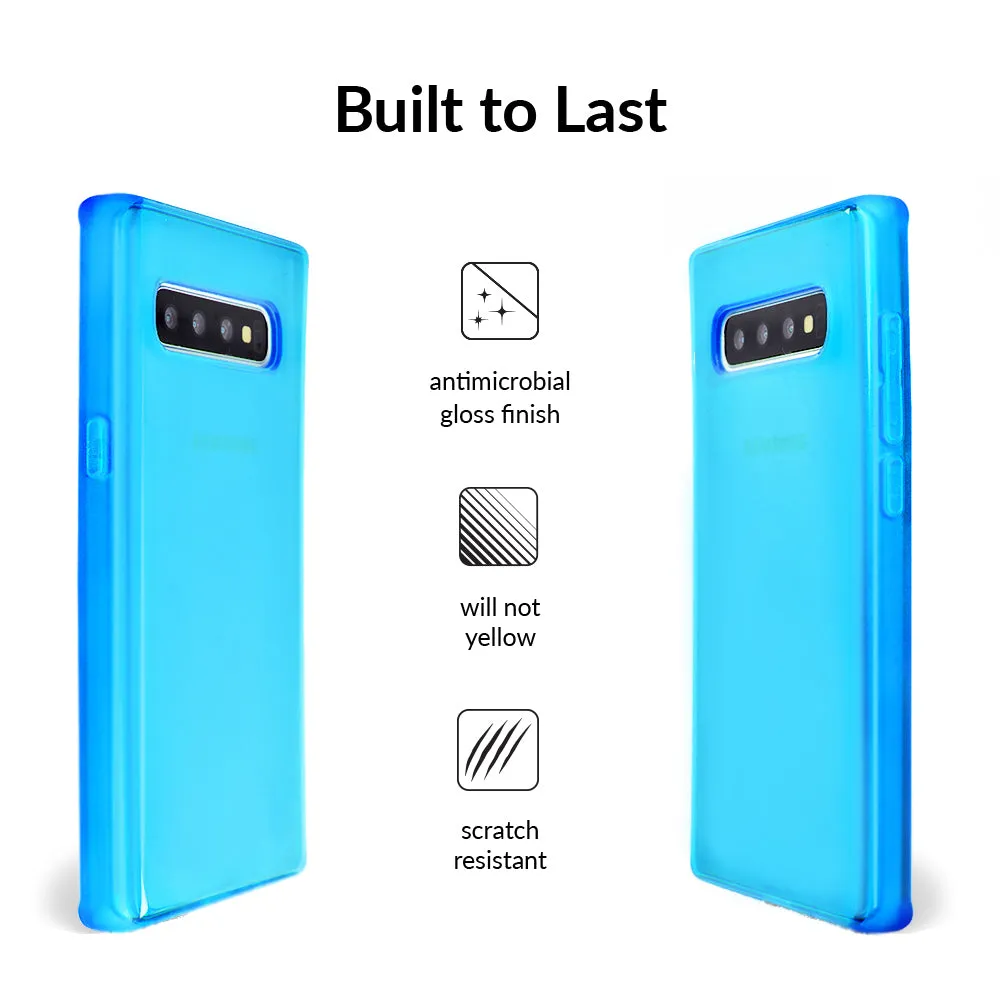 Neon Blue Clear Samsung Case