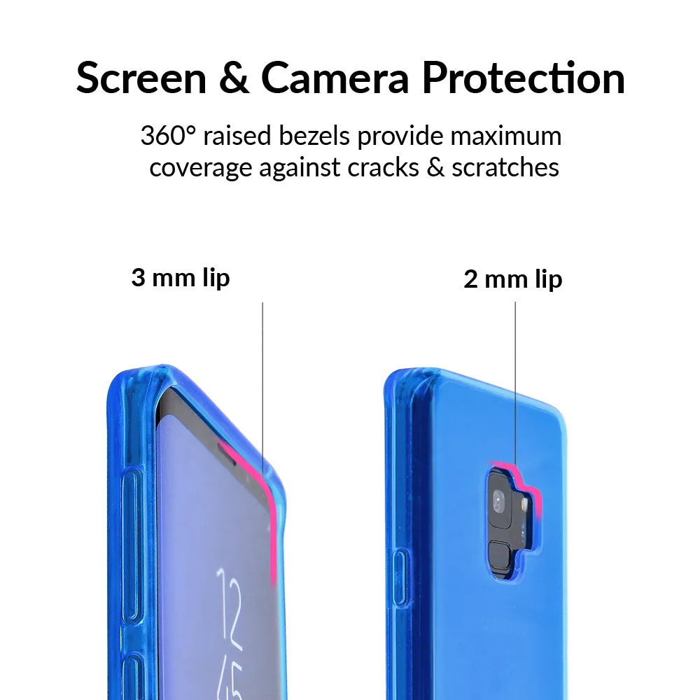 Neon Blue Clear Samsung Case