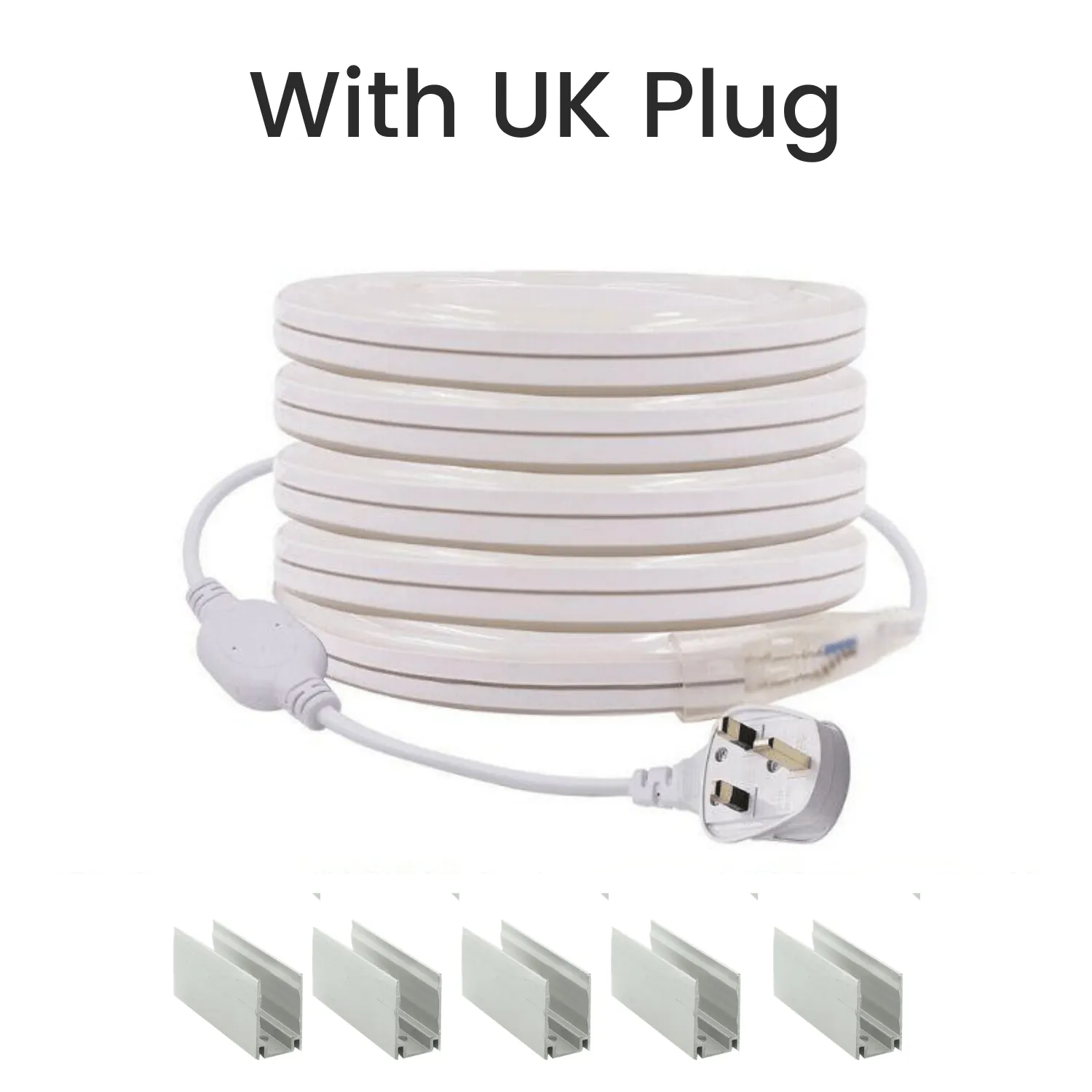 Pink LED Neon Flex AC 220V 240V 8x16mm 120LEDs/m IP65 Waterproof with UK Plug