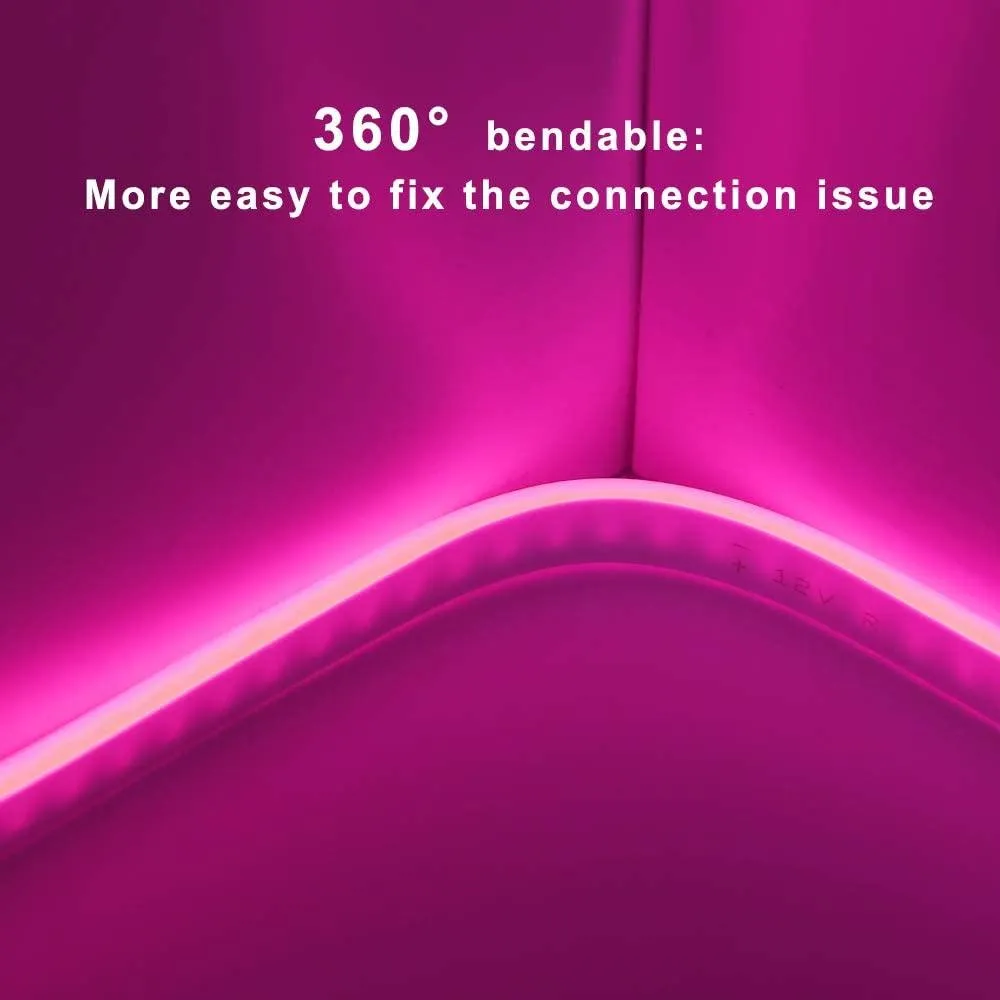 Pink LED Neon Flex AC 220V 240V 8x16mm 120LEDs/m IP65 Waterproof with UK Plug