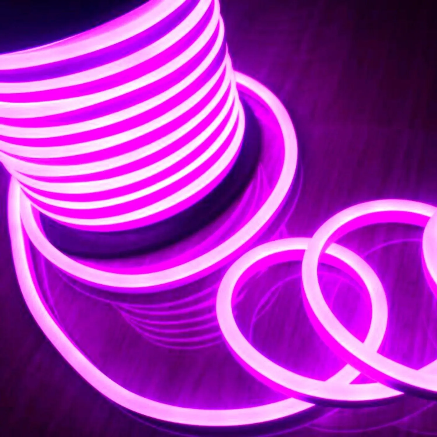 Pink LED Neon Flex AC 220V 240V 8x16mm 120LEDs/m IP65 Waterproof with UK Plug