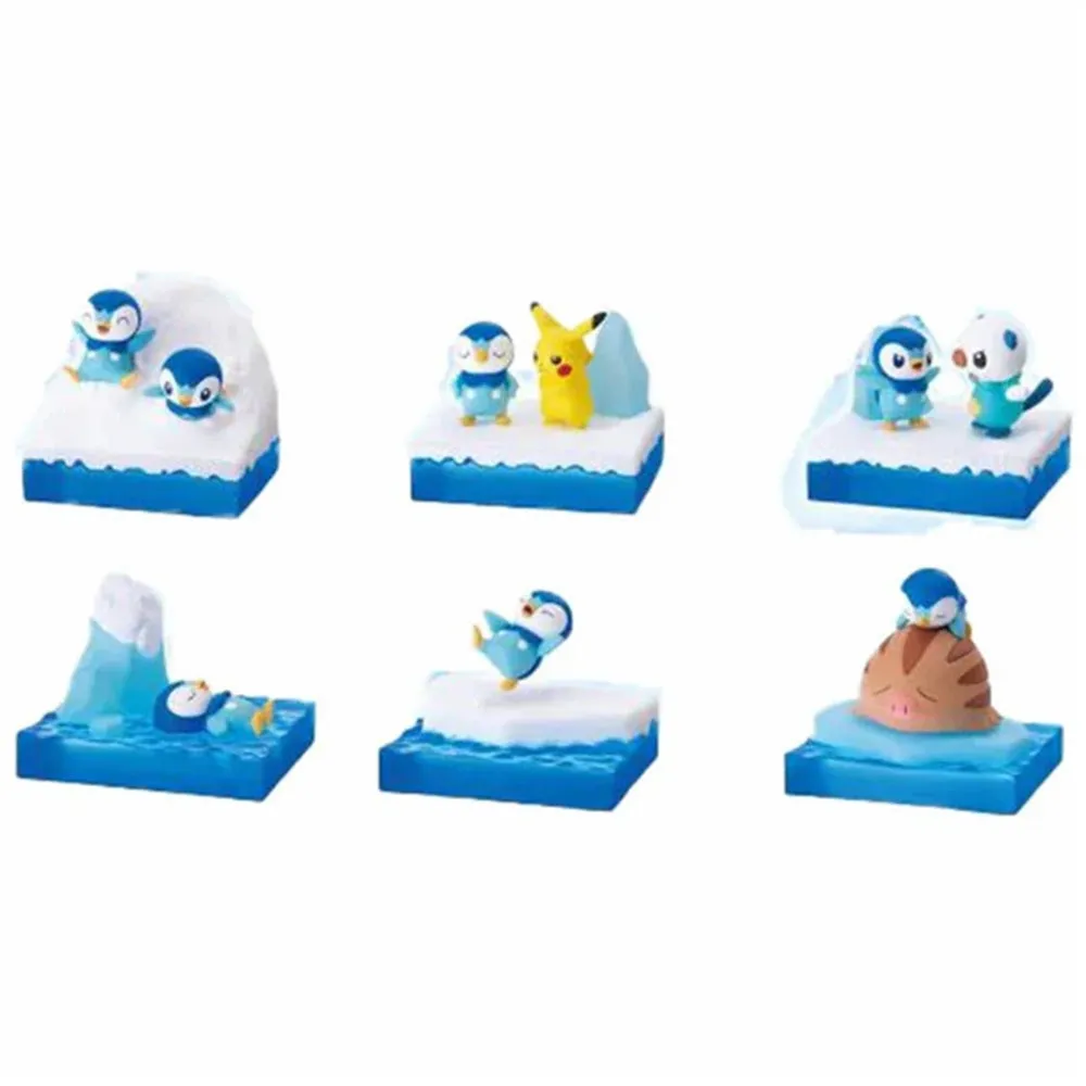 Re-Ment:Pokemon Cool Piplup Collection Mini Figure Blind Box Asst-6pcs PDQ-Japan Imports