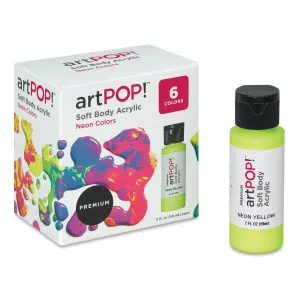 Soft Body Acrylic Paint - Set of 6, Neon Colors
