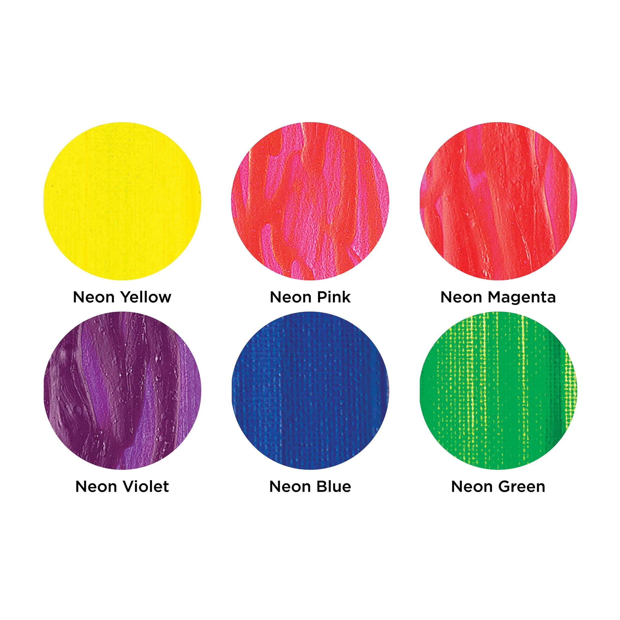 Soft Body Acrylic Paint - Set of 6, Neon Colors