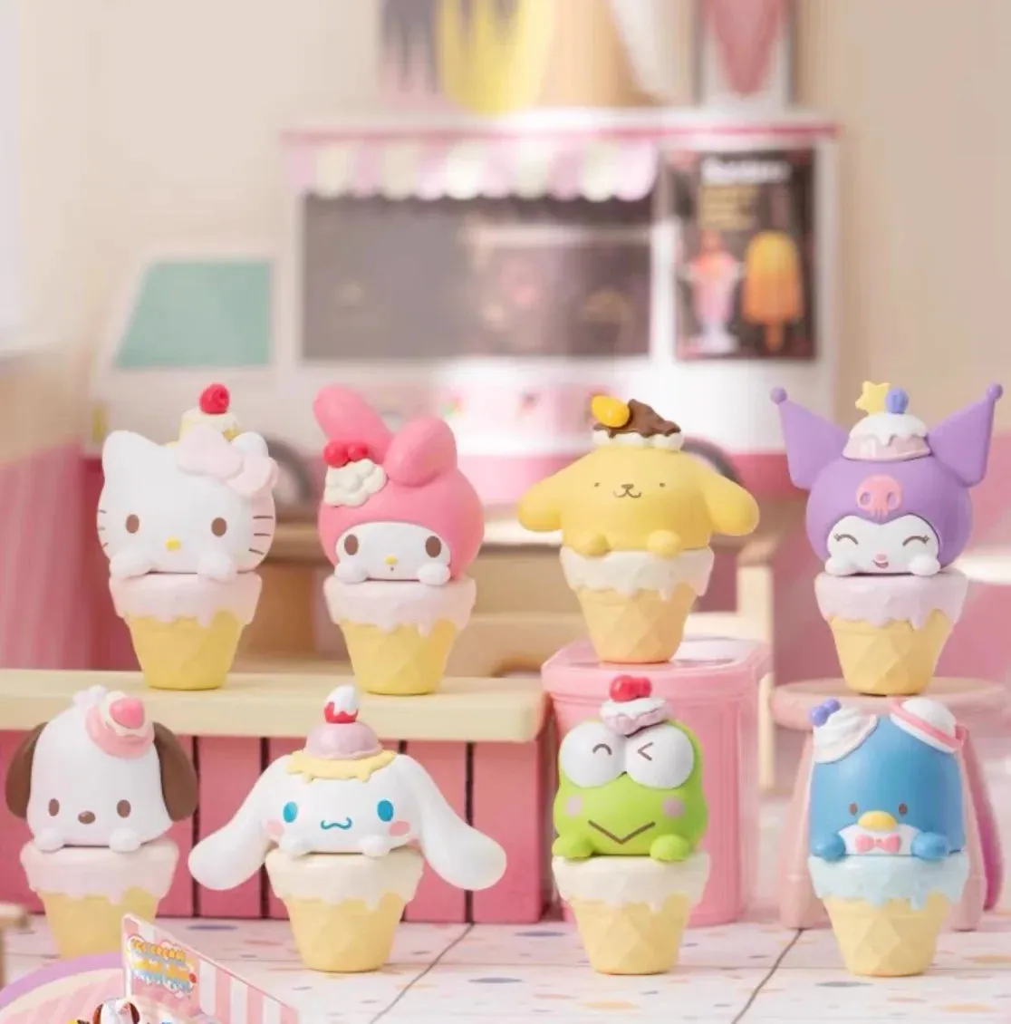 TOPTOY Sanrio Mini Ice Cream Cone Trading Figures Box Set of 16