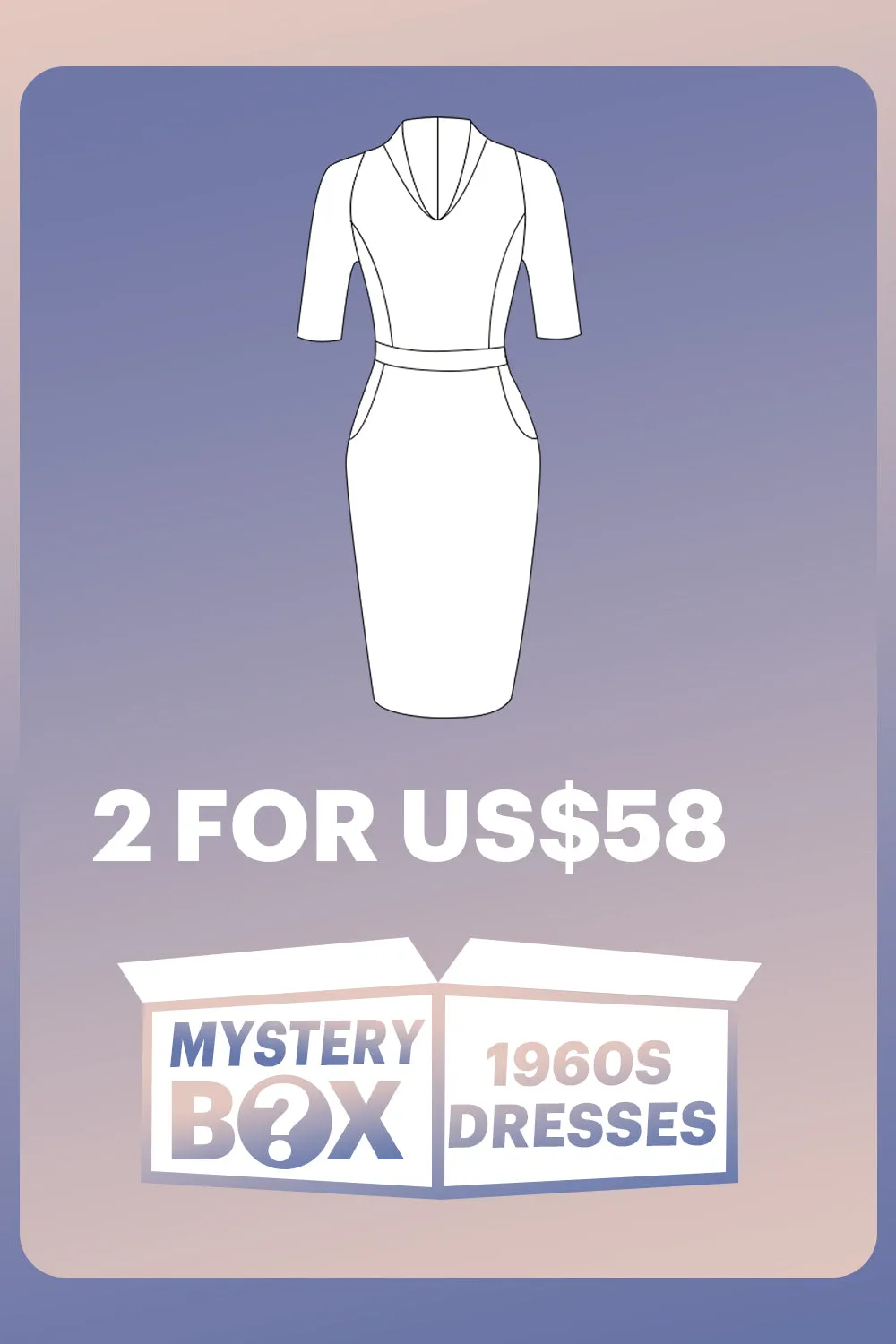 ZAPAKA MYSTERY BOX of 2Pc 1960s Dresses